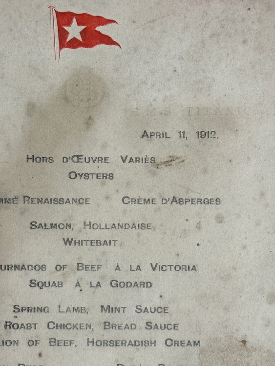 Wiltshire Auction Titanic Menu Fetches An Amazing £84000